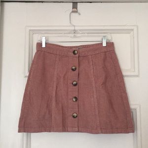 Primark dusty pink corduroy mini skirt